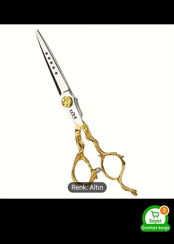 Altın Renkli berber Makası - Görsel 3