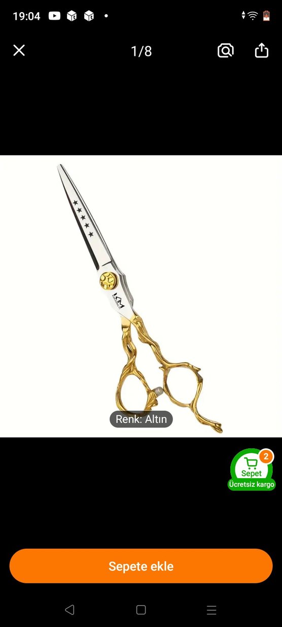 Altın Renkli berber Makası - Görsel 3