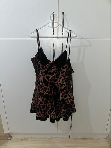 m Beden Leopar Desenli Elbise