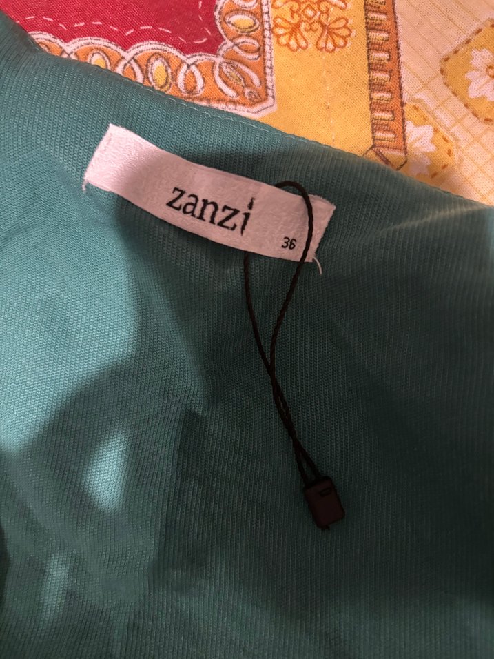 Turkuaz V Yaka Drapeli Hamile Elbisesi - Görsel 3