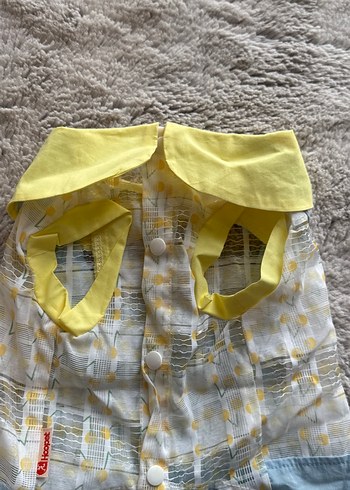 Sarı Yakalı Mavi Fırfırlı Köpek Kedi  Elbisesi - Görsel 4