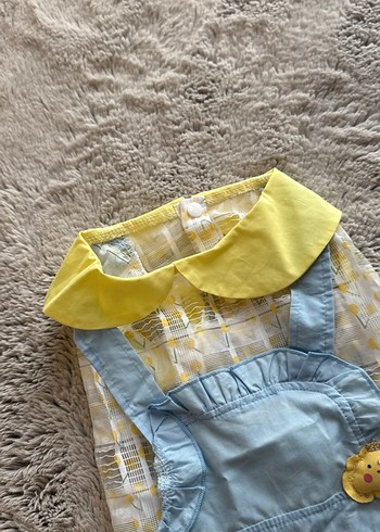 Sarı Yakalı Mavi Fırfırlı Köpek Kedi  Elbisesi - Görsel 2