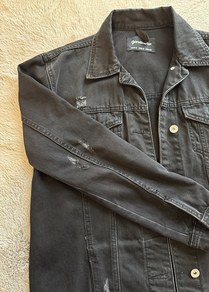 Uzun kot çeket - Görsel 5