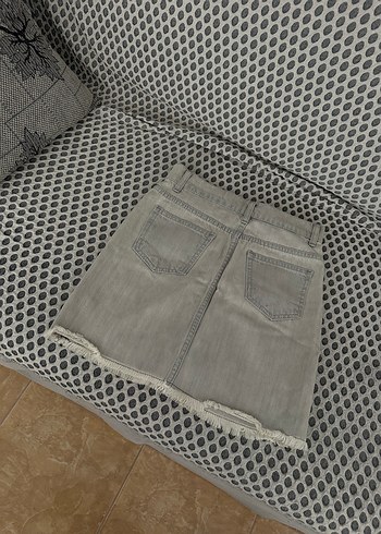 s Beden gri Renk Gri Denim Midi Kadın Etek