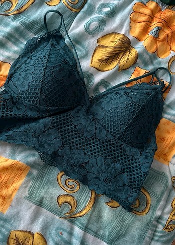 Nakışlı Kısa Turkuaz Bohem Bralet
