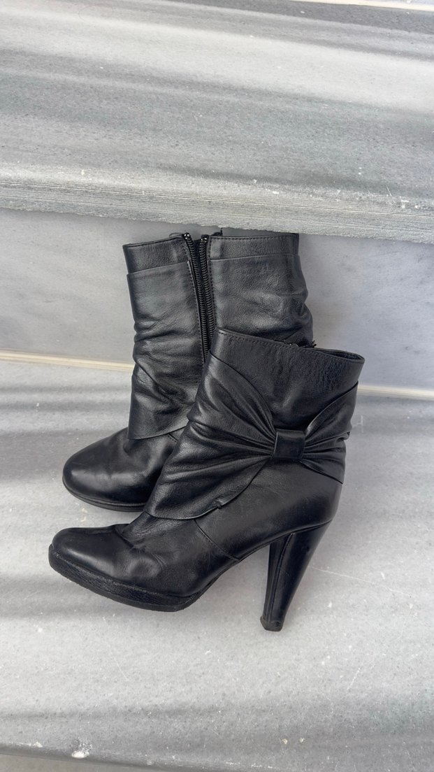 Gerçek deri  Topuklu Kadın Bot - Görsel 4