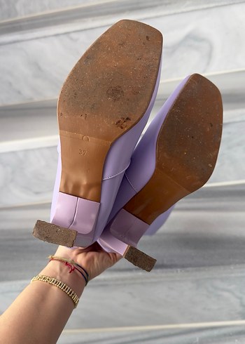 Mor Stiletto Topuklu Diz Boyu Kadın Çizme - Görsel 2