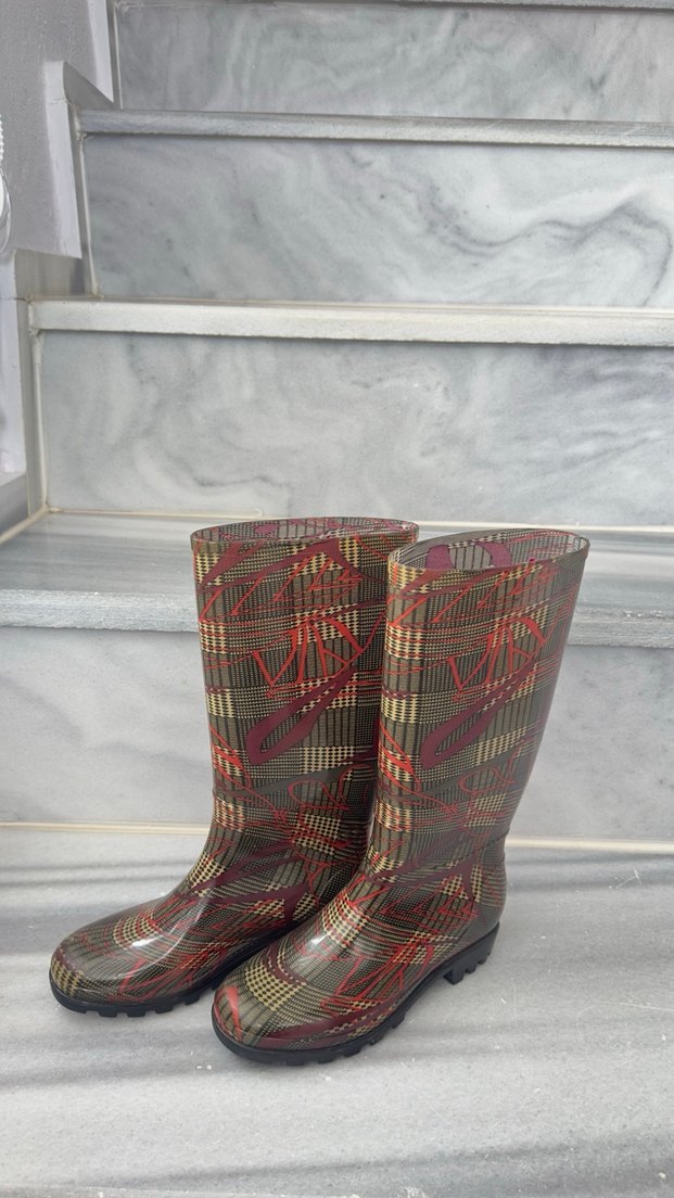 Kahverengi Desenli Kadın Yağmur Çizmesi - Görsel 2