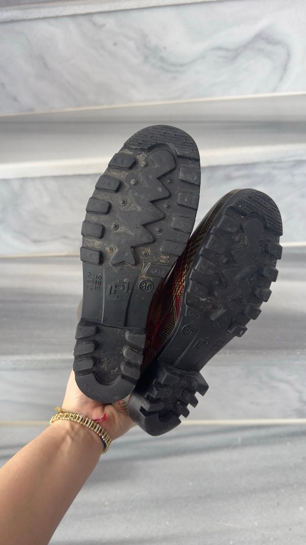 Kahverengi Desenli Kadın Yağmur Çizmesi - Görsel 4