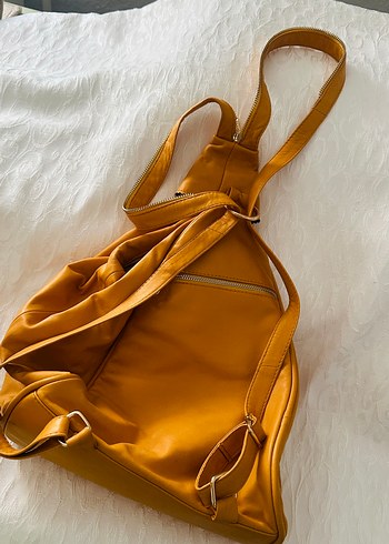 Pierre Cardin Sarı Deri Kadın Sırt Çantası