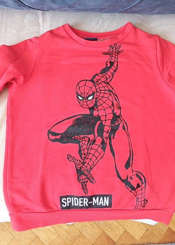 Kırmızı Spider-Man Baskılı Erkek Sweatshirt
