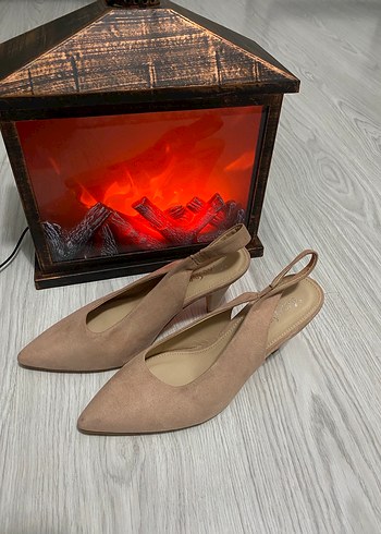 Pudra rengi Stiletto Kadın Topuklu Ayakkabı - Görsel 3