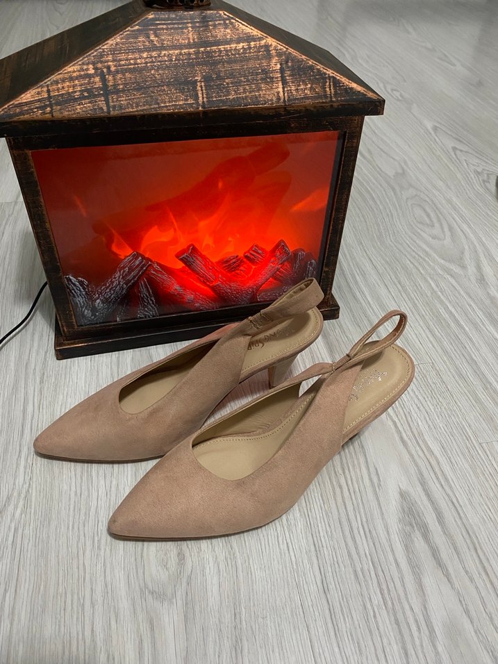 Pudra rengi Stiletto Kadın Topuklu Ayakkabı - Görsel 3