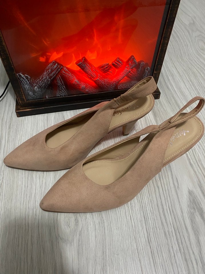 Pudra rengi Stiletto Kadın Topuklu Ayakkabı - Görsel 4