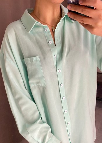 Turkuaz Uzun Kollu Gömlek - Görsel 5