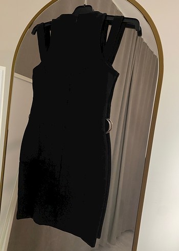 Zincir Detaylı Siyah Esnek Gotik Elbise - Görsel 6