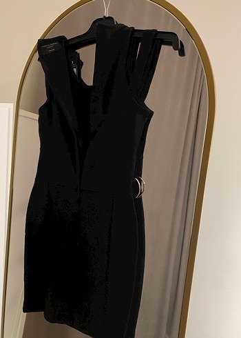 Zincir Detaylı Siyah Esnek Gotik Elbise - Görsel 8