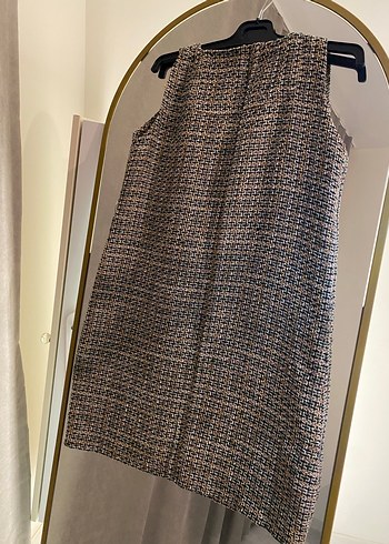 Gri Kareli Midi Elbise - Görsel 10