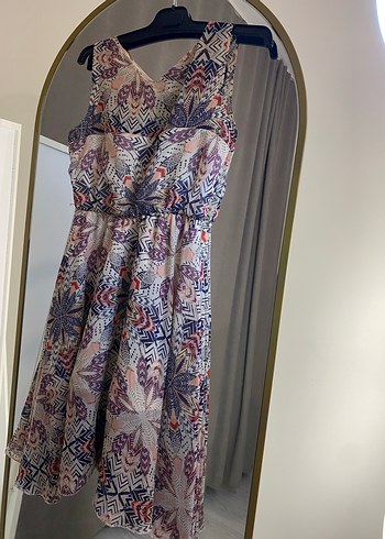 Bohem Tarzı bisiklet Yakalı Midi Elbise - Görsel 10