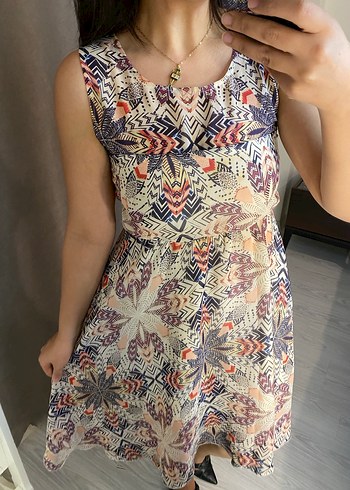 Bohem Tarzı bisiklet Yakalı Midi Elbise - Görsel 6