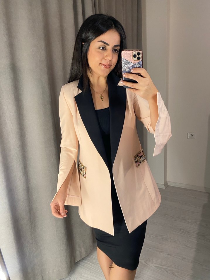 Uzun yavruağzı Kadın Blazer Ceket - Görsel 5