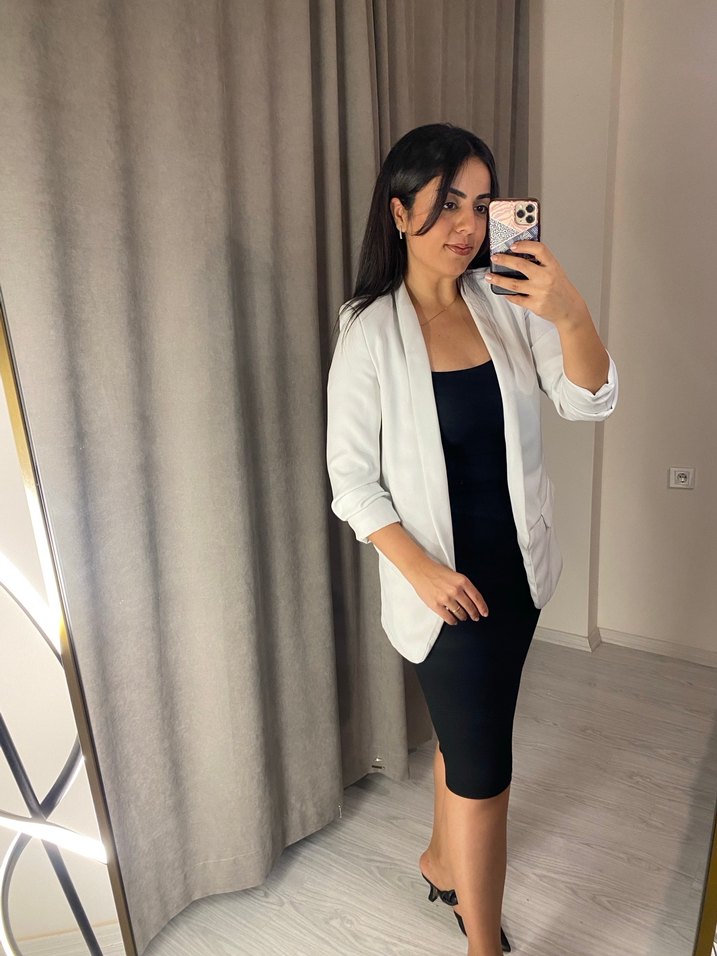 Beyaz Dilvin Kadın Blazer Ceket - Görsel 2