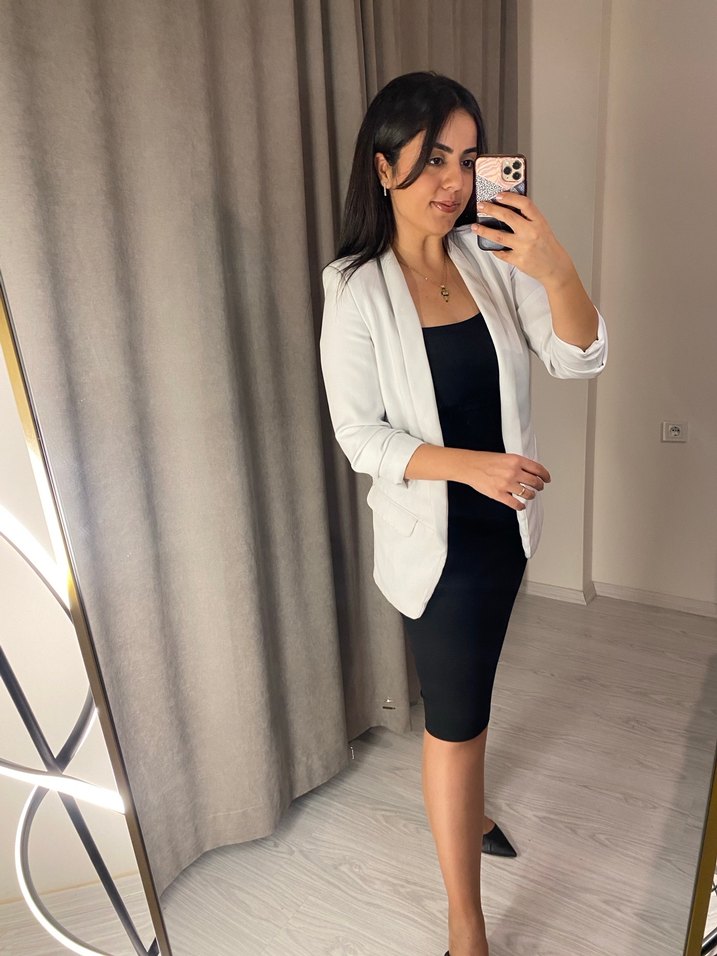 Beyaz Dilvin Kadın Blazer Ceket - Görsel 4