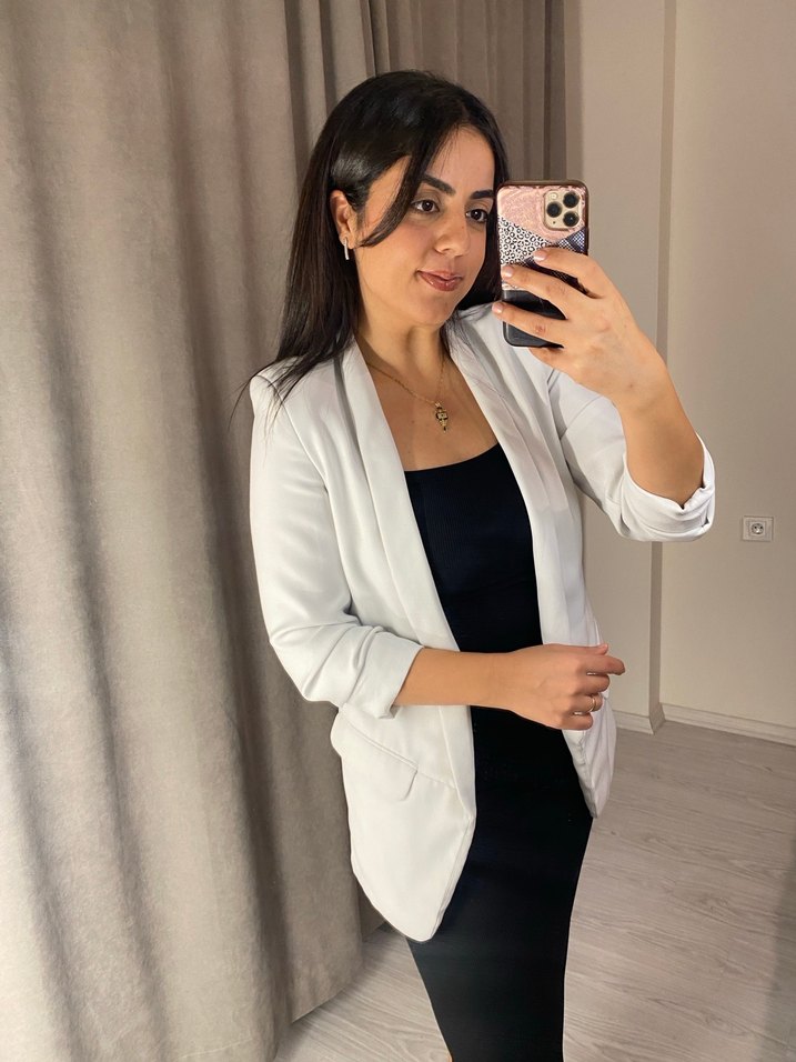 Beyaz Dilvin Kadın Blazer Ceket - Görsel 3