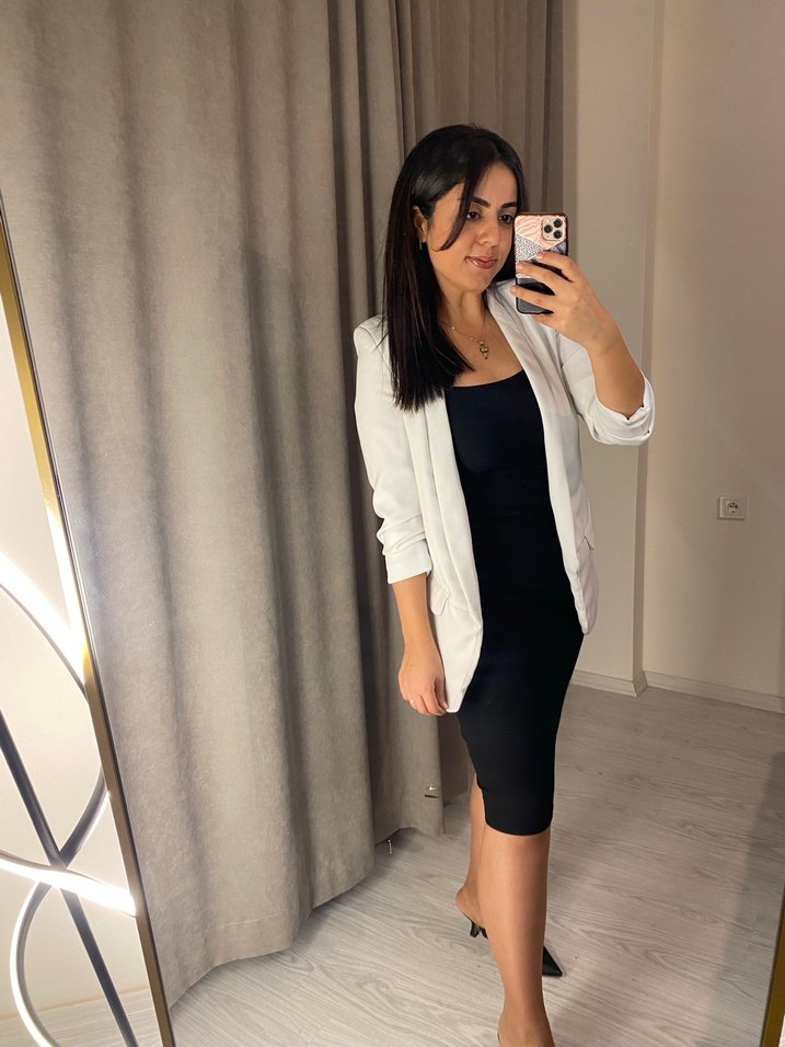 Beyaz Dilvin Kadın Blazer Ceket - Görsel 5