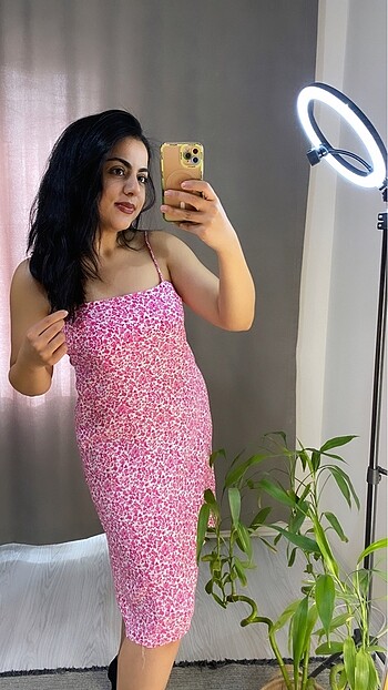 42 Beden Pembe günlük elbise