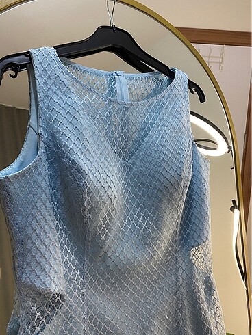 Bebe mavisi gece elbisesi - Görsel 13