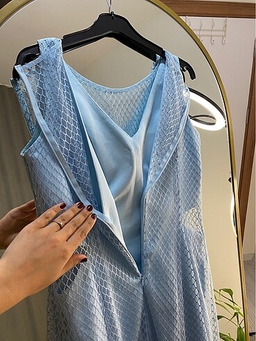 Bebe mavisi gece elbisesi - Görsel 19