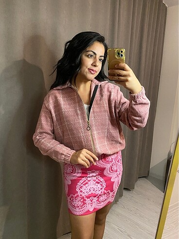 m Beden Pembe mini etek