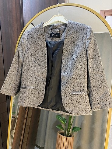 Taş gibi gri blazer ceket