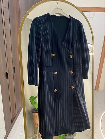 Lacivert blazer elbise - Görsel 5