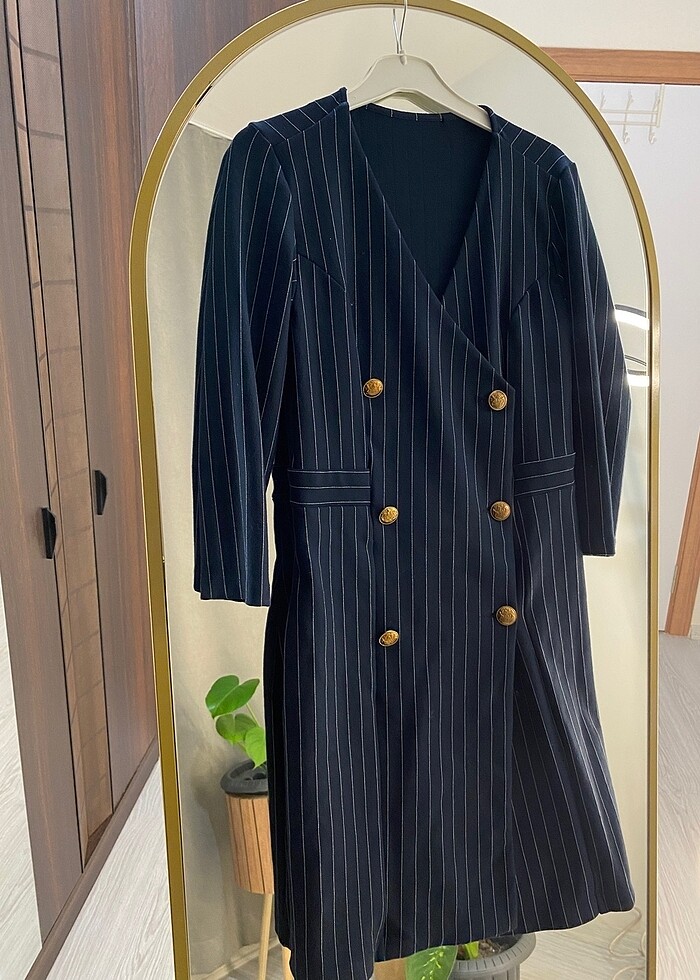 Lacivert blazer elbise - Görsel 5