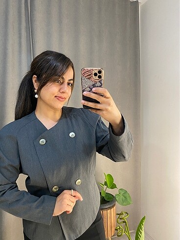 Gri blazer ceket