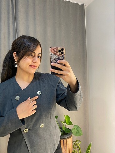 xxl Beden gri Renk Gri blazer ceket