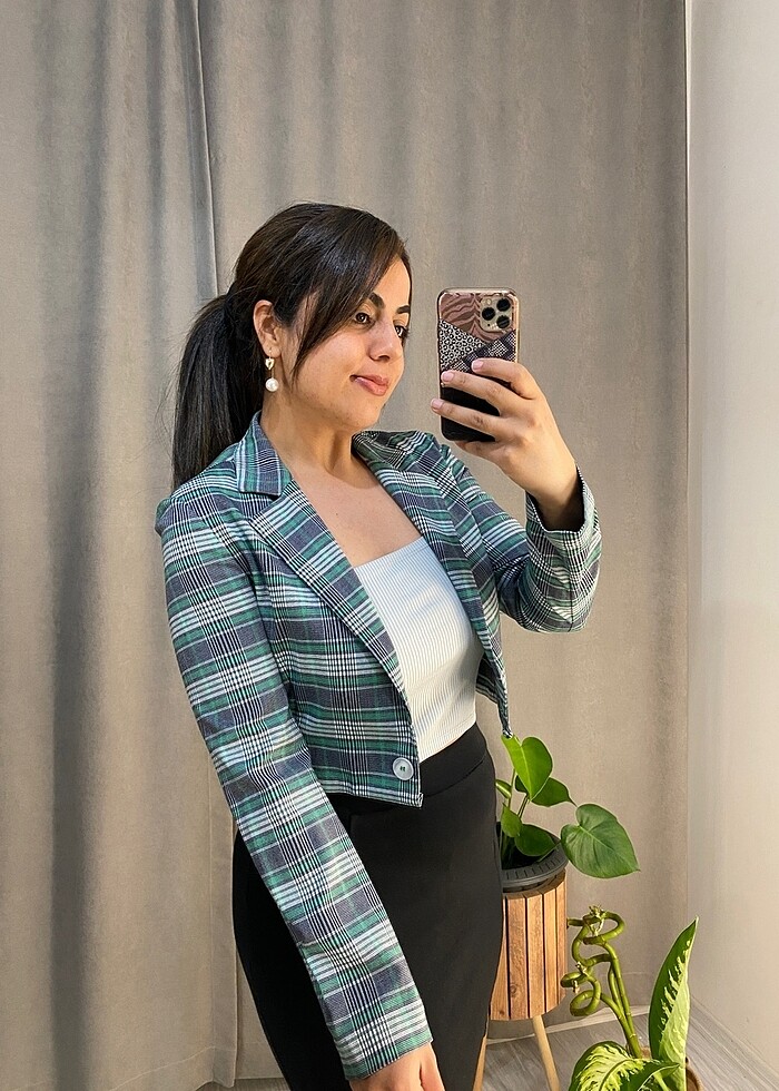 ADİL IŞIK Marka crop Blazer Ceket - Görsel 3