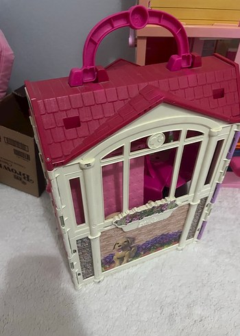 Pembe Taşınabilir Oyuncak Ev Çantası - Görsel 2