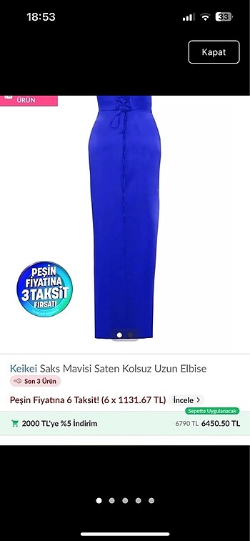 KEİKEİ GECE ELBİSESİ ACİL SATILIK