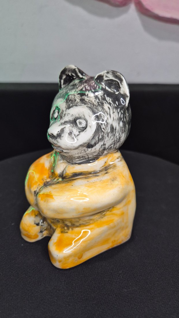 Butik Tasarım El Yapımı seramik "Bal Ayıcık" Biblo - Görsel 2