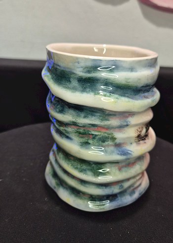 El Yapımı Figürlü Seramik Çocuk Kalemlik & Vazo - Görsel 5