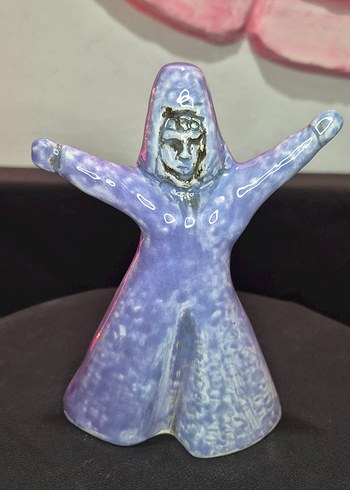 Butik Tasarım El Yapımı Seramik "Mor Masal" Semazen Biblo - Görsel 8