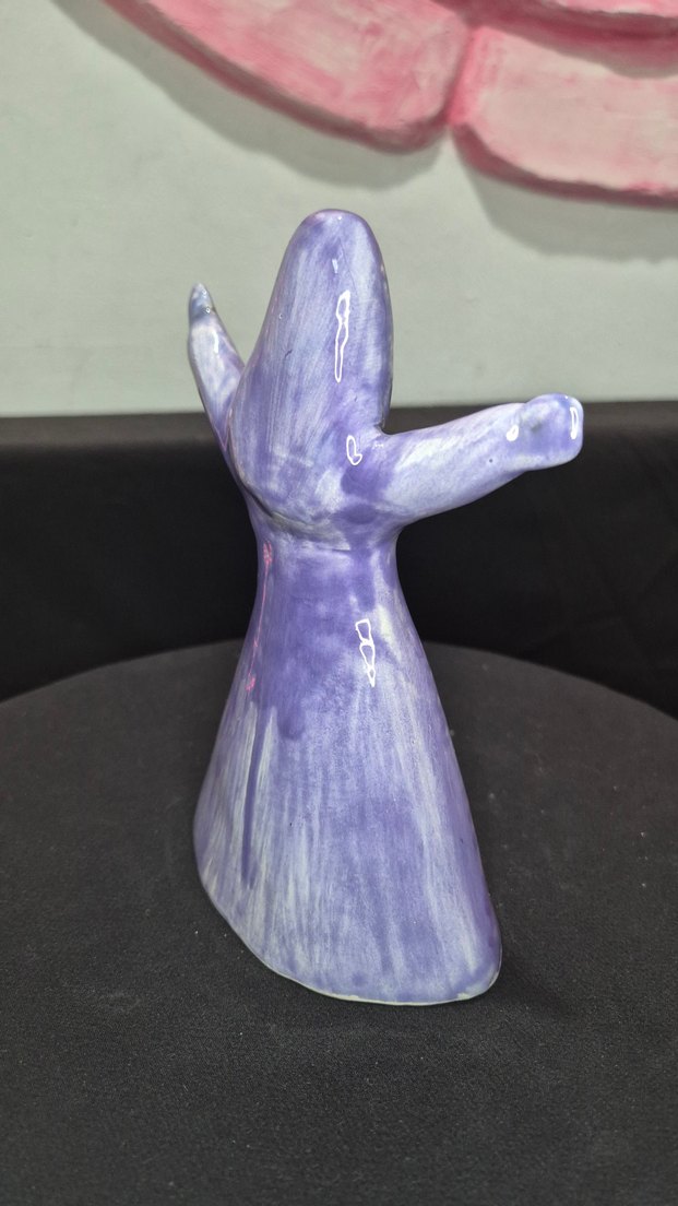 Butik Tasarım El Yapımı Seramik "Mor Masal" Semazen Biblo - Görsel 5