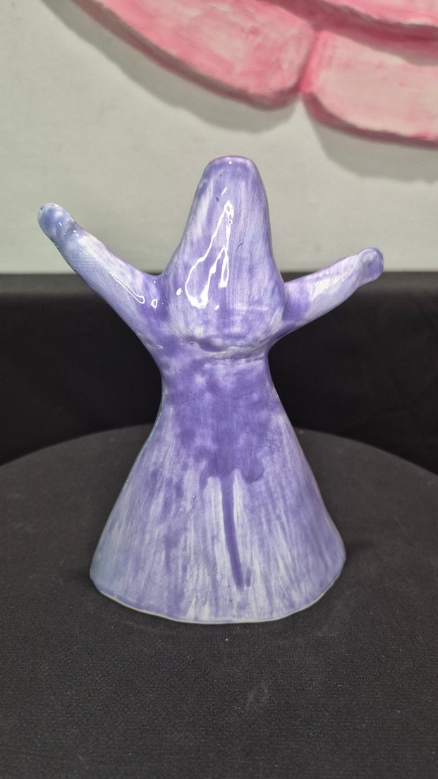 Butik Tasarım El Yapımı Seramik "Mor Masal" Semazen Biblo - Görsel 4