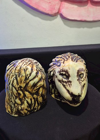 Butik Tasarım El Yapımı Seramik "Aslan Dostlar" İkili Biblo Seti - Görsel 4