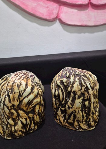 Butik Tasarım El Yapımı Seramik "Aslan Dostlar" İkili Biblo Seti - Görsel 3