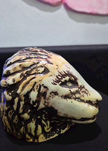 Butik Tasarım El Yapımı Seramik "Aslan Dostlar" İkili Biblo Seti - Görsel 7