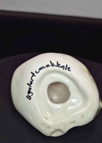 "Mermer Desenli Kravatlı Kurbağa" El Yapımı seramik Biblo 10 cm - Görsel 9